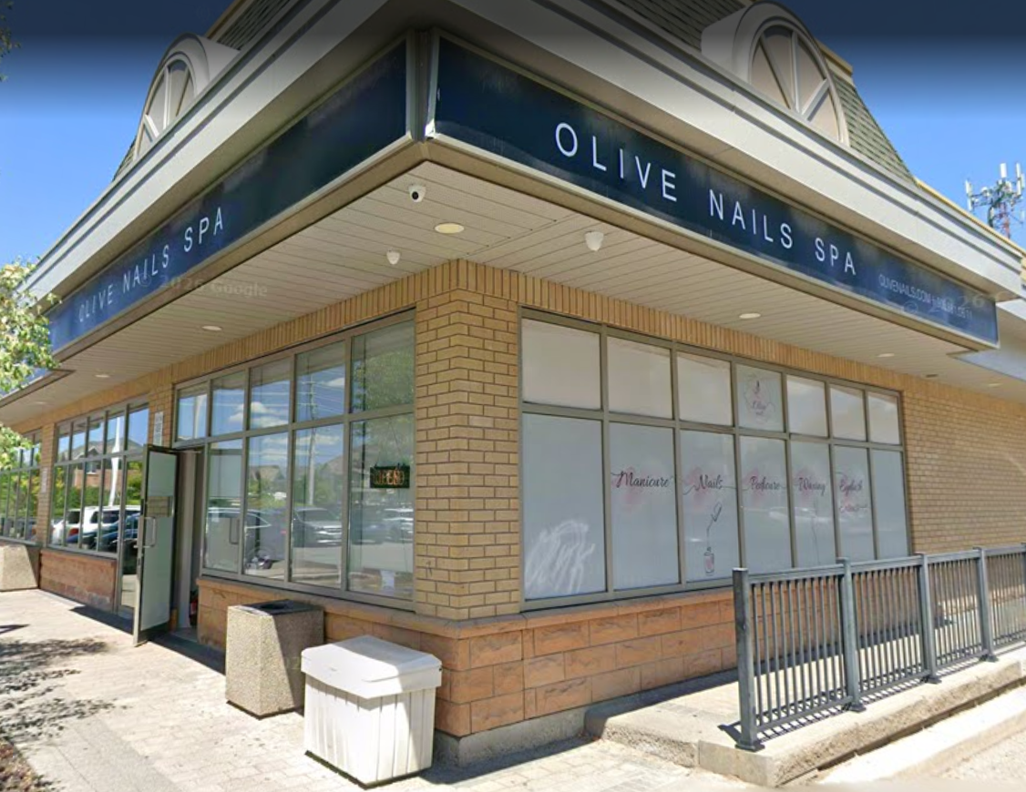 Olive Nails and Spa storefront at 1101 Rutherford Road, Thornhill